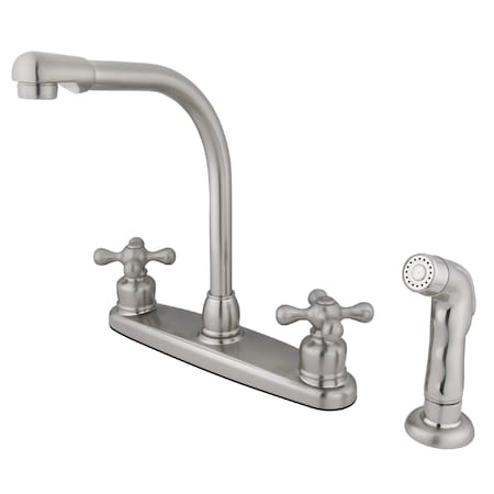 Kingston Brass Victorian Centerset Kitchen Faucet, Brushed Nickel KB718AXSP